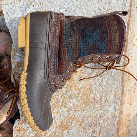 L.L. Bean Wool Lined Bean Boots Womens 9 Plaid Duck Boots Made USA - Picture 10 of 10